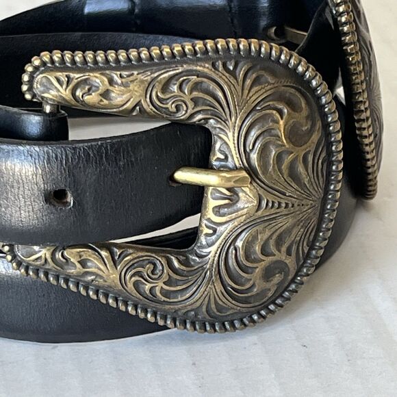 THE KOOPLES Double-Buckle Leather Belt Size T1 US XS-S Western Concho Rock&Roll main image 14